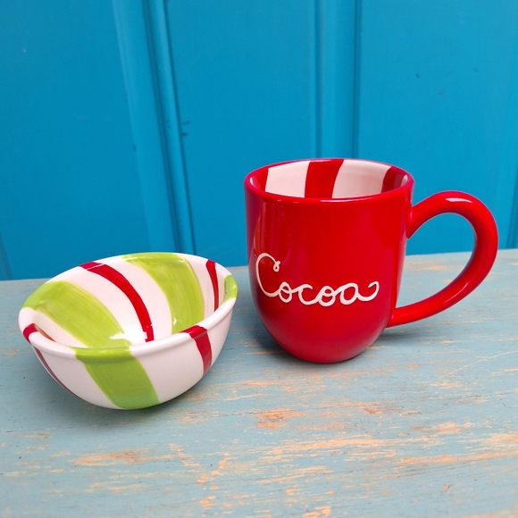 Mug & Peppermint Bowl Santas Cocoa Cup by Hallmark Holiday Christmas Candy Dish - Picture 9 of 12